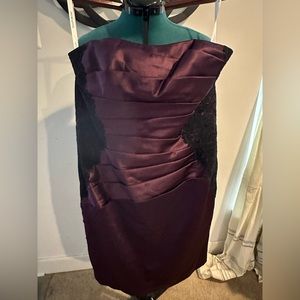 David’s Bridal Plum mini dress